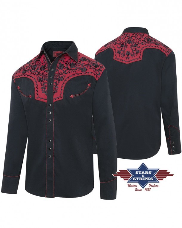 Black and red western shirts