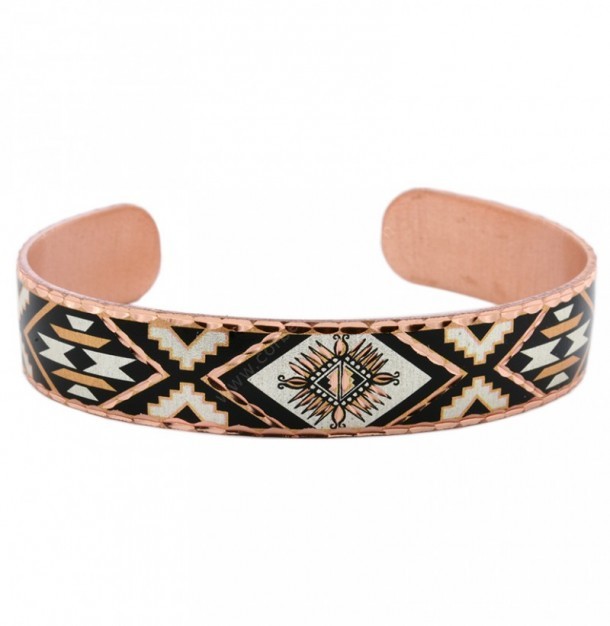 Southwestern copper cuff bracelet with starburst