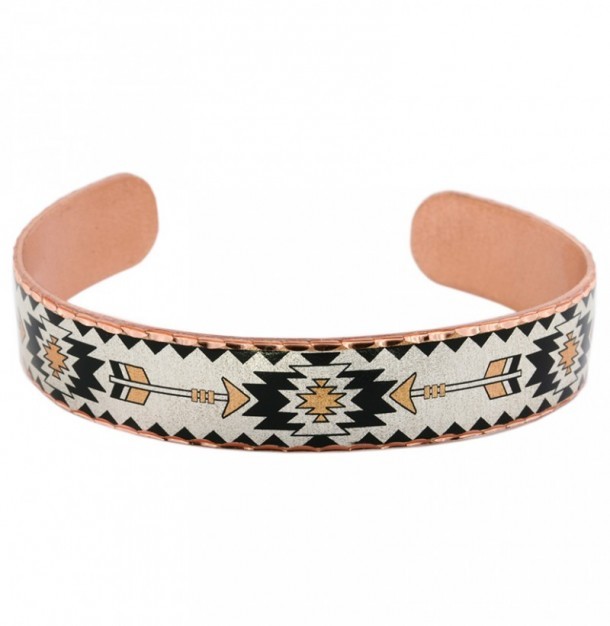 Southwestern copper cuff bracelet with arrows