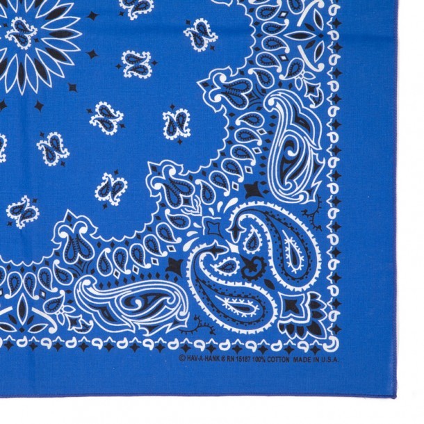 Pañuelo para disfraz vaquero con estampado paisley color azul. Compra tu bandana al precio más barato en nuestra tienda online