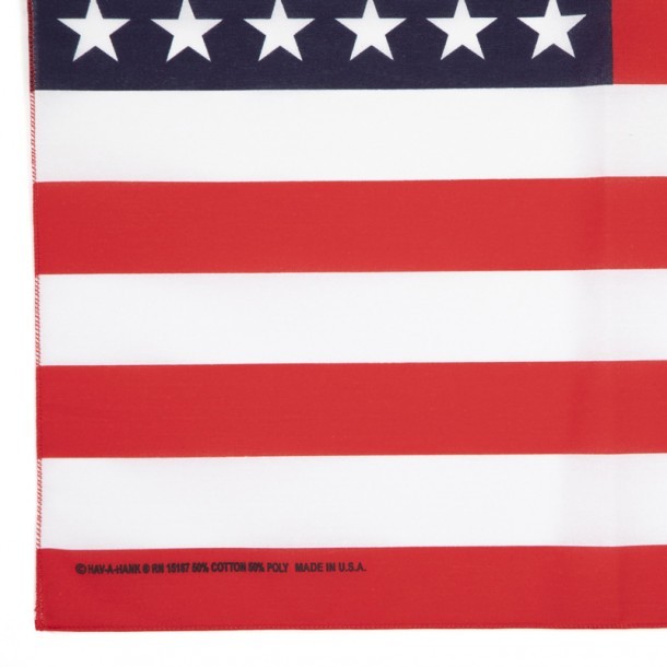 Venta pañuelos tela de la bandera americana online. Compra online tu pañuelo de algodón con el estampado de la bandera USA