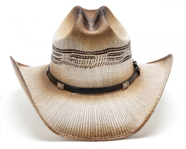 Sombrero vaquero de paja calada con doble trenzado