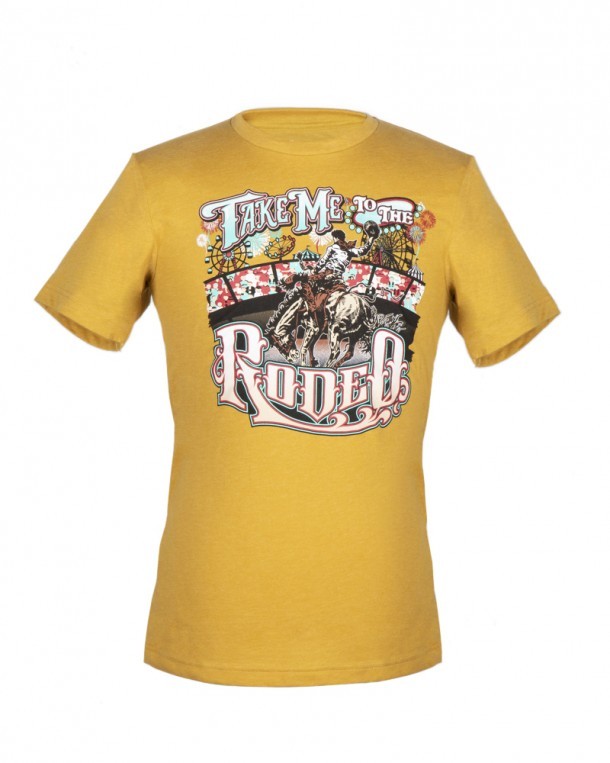 Men and women American rodeo yellow T-shirt