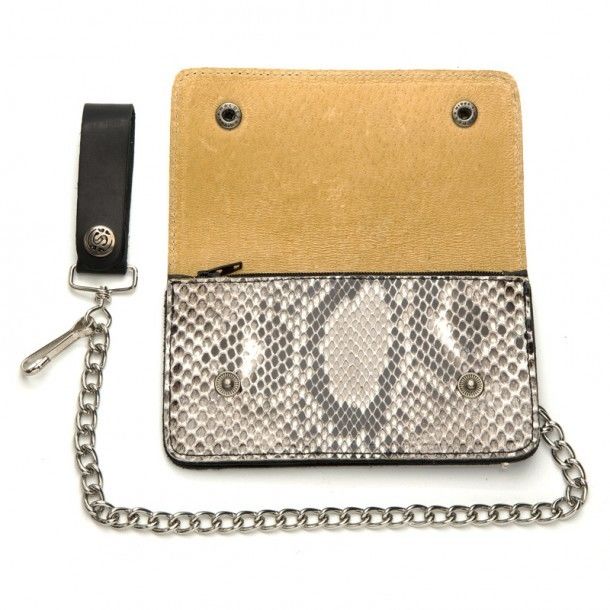 American style black & white snake skin Sendra chain wallet