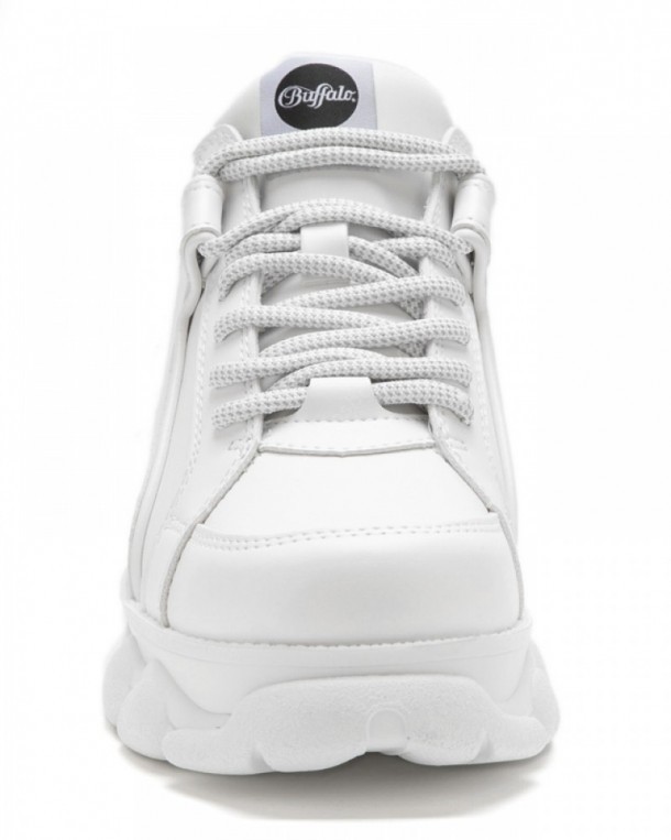 Faux leather white Buffalo sneakers with platform