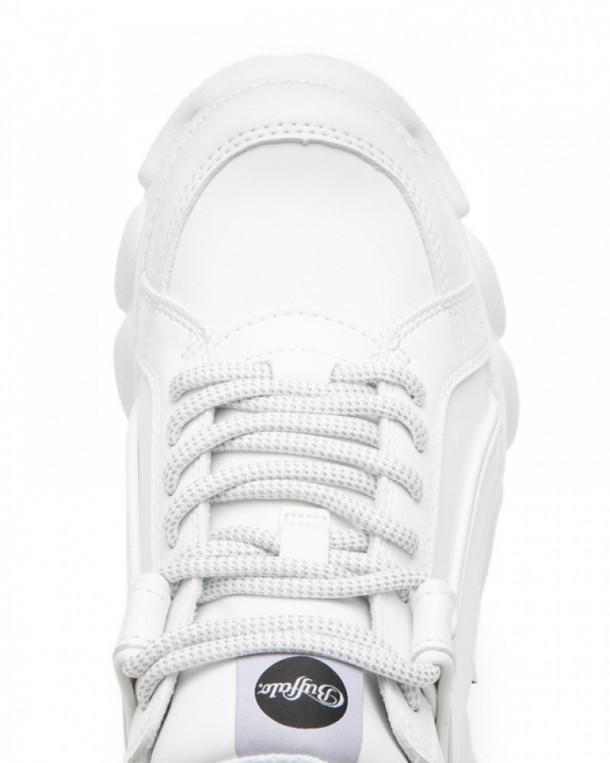 Faux leather white Buffalo sneakers with platform