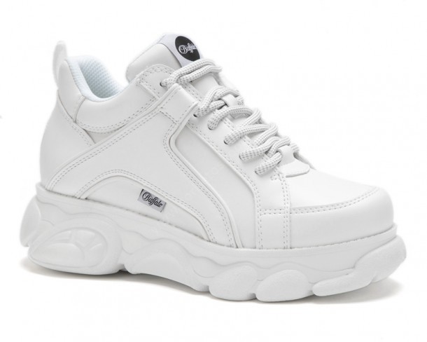 Corin White | Corin White zapatillas con plataforma Buffalo blancas piel - Corbeto's Boots