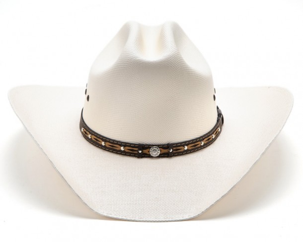 Off-white straw cowboy style hat for men and women