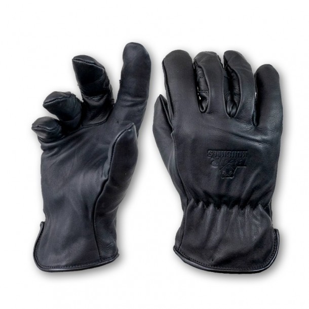 Black working gloves with wool