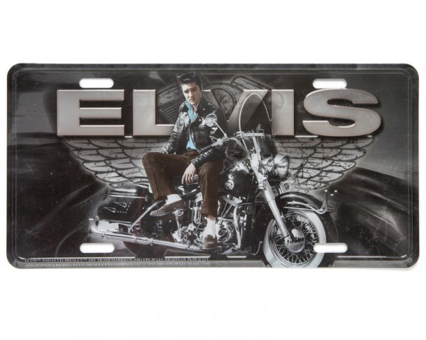 Biker design Elvis decorative license plate