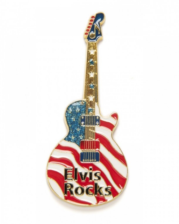 United States flag Elvis guitar fridge magnet