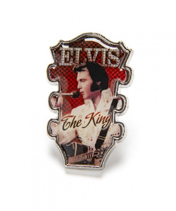 Elvis the King guitar headstock lapel pin