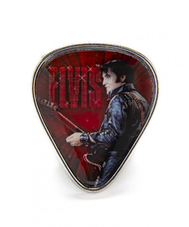 Elvis red guitar pick lapel pin