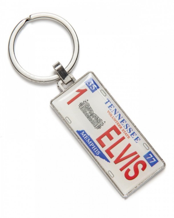 Special Elvis Tennessee license plate key ring