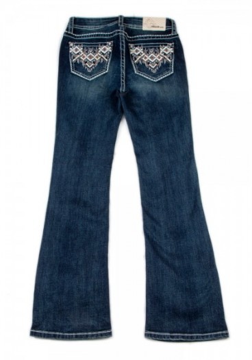 Stretch denim jeans with Aztec embroidery on pockets for women Grace in LA brand