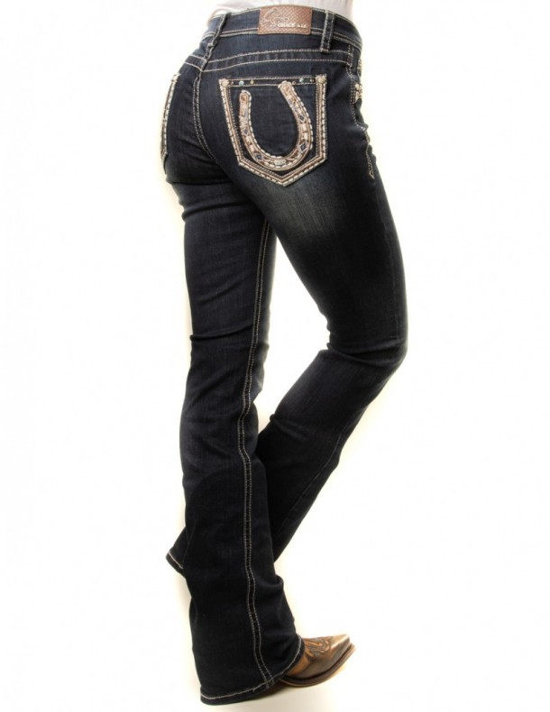 Country embroidered cowboy jeans