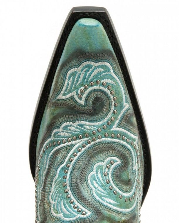 G-1249 Turquoise Shaded | Compra en nuestra tienda online estas botas mexicanas para mujer hechas en piel color verde turquesa y tacón alto.