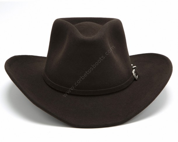 Sombrero marrón estilo explorador de copa puntiaguda