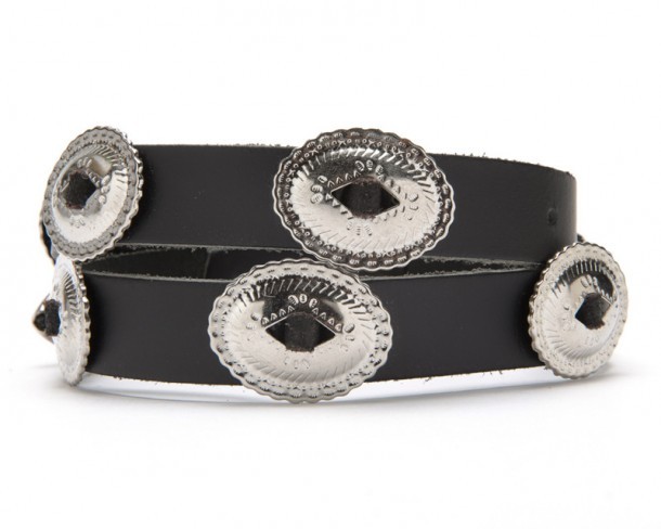 Decorate your western hat with this hat band with metal conchos