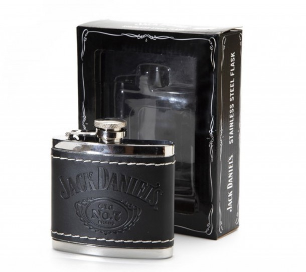 Stainless steel flask licensed by Jack Daniel