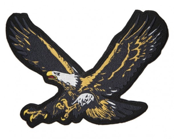 Big size flying eagle embroidered back patch