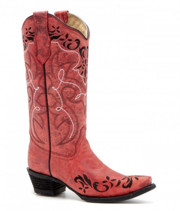 Ladies red Texan cowboy boots for line dancing and country