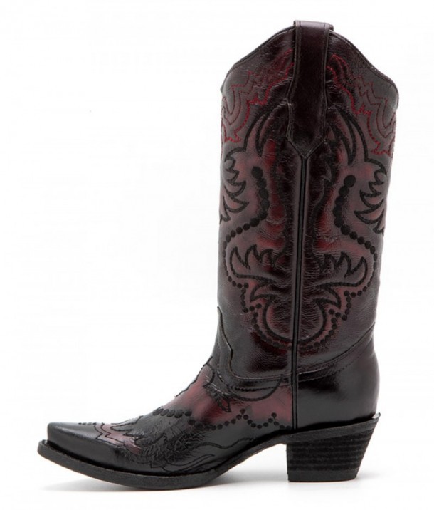 Circle G dark distressed maroon Mexican cowboy ladies boots