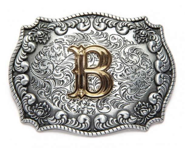 B letter unisex western belt buckle