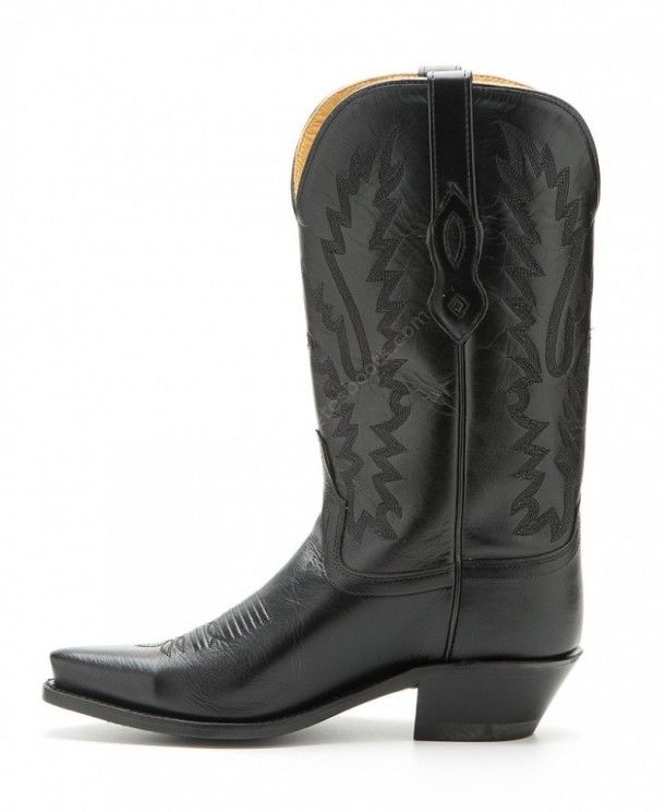 LF-1510-E | Womens Old West black leather cowboy boots