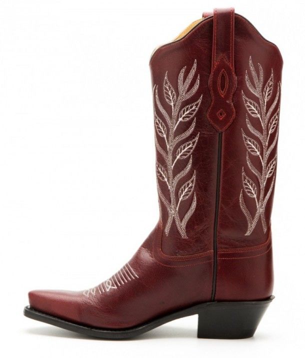 LF-1574 | Womens Old West red leather cowboy boots