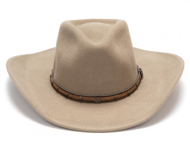 Sombrero americano blanco para cowboy Snake con cinta decorativa