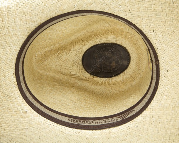 Sombrero paja tostada natural para hombre con cinta trenzada