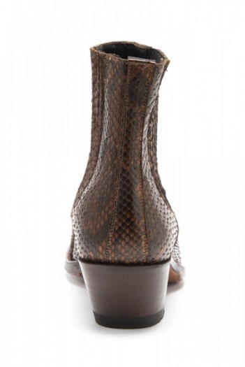 Genuine brown snake skin ladies Mayura ankle boots