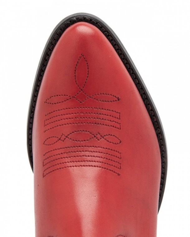 Ladies shiny red leather medium toe Mayura ankle boots