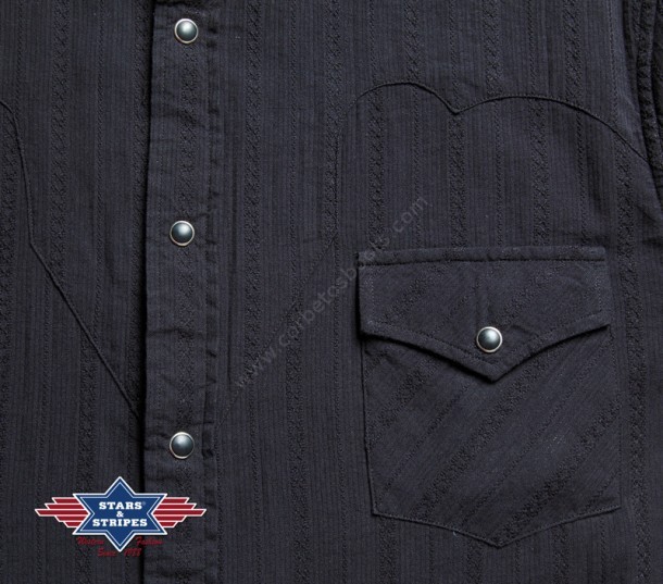 Cotton classic jacquard mens black western shirt