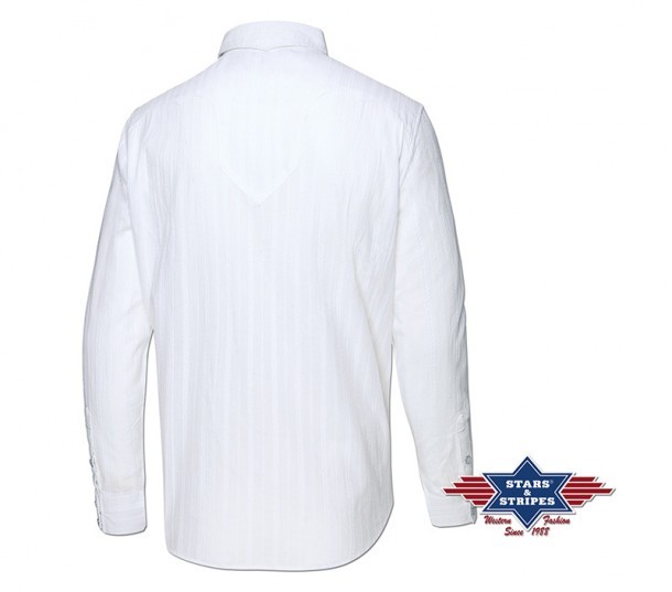 Stars & Stripes basic white cotton cowboy shirt for men