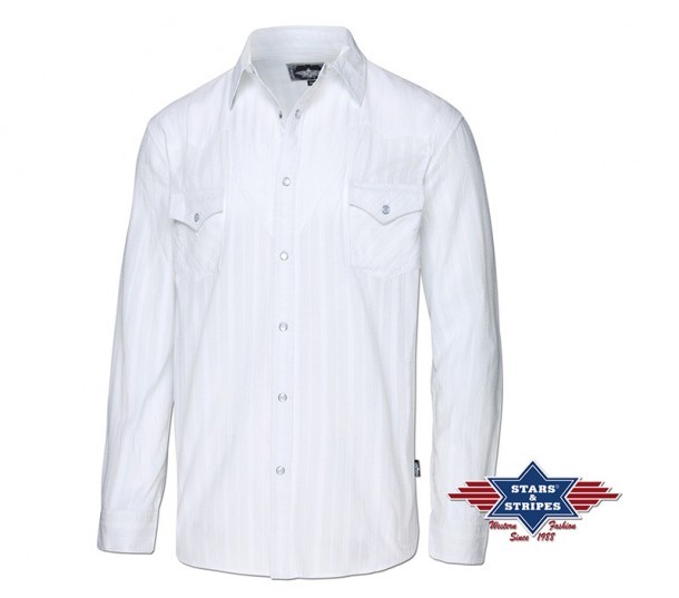 Stars & Stripes basic white cotton cowboy shirt for men