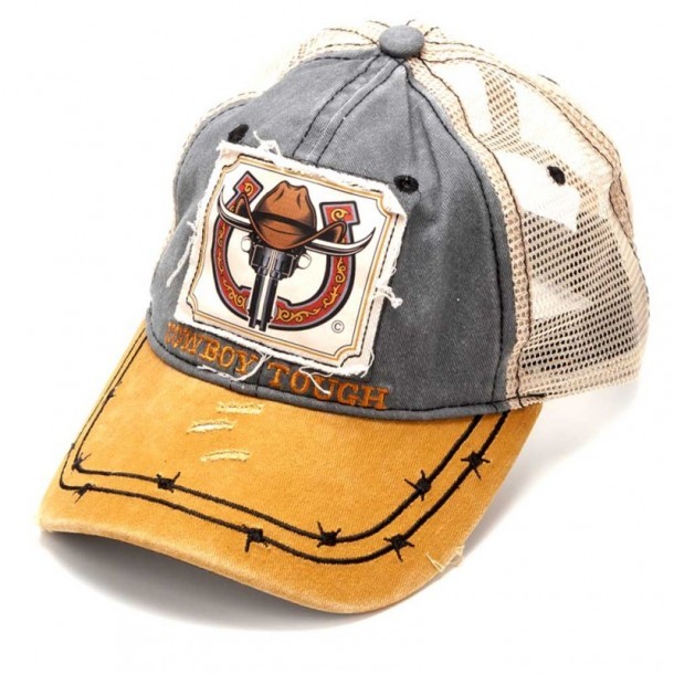 Trucker cap longhorn cowboy hat yellow visor