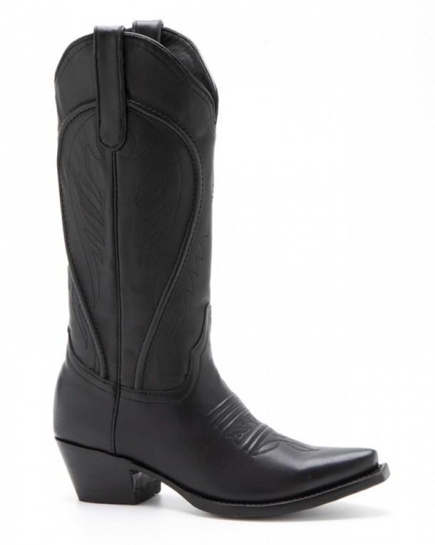 Seville Goat | Botas vaqueras negras Denver Boots para mujer piel de cabra calce cómodo - Corbeto's Boots