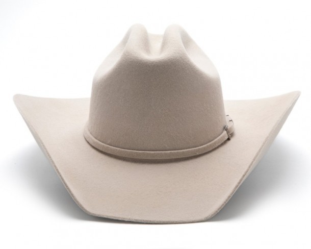 Sombrero vaquero americano copa alta fieltro de lana natural color claro