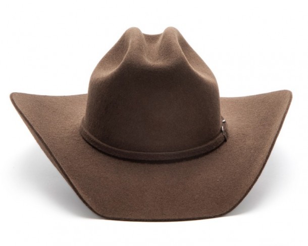 Sombrero tejano marrón oscuro fieltro duro estilo monta western