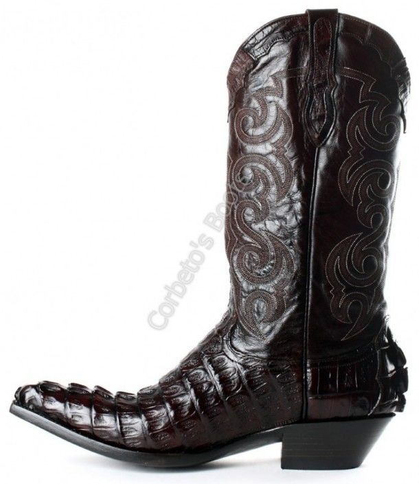 Texas Caiman Tail Chocolate | F.J. Sendra chocolate caiman tail cowboy boots