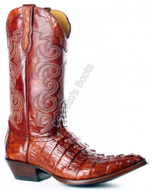 Texas Caiman Cola Cognac | F. J. Sendra cognac caiman tail cowboy boots