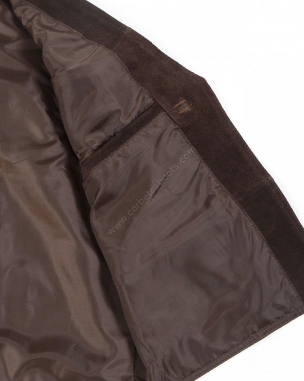 Suede dark brown country style waistcoat