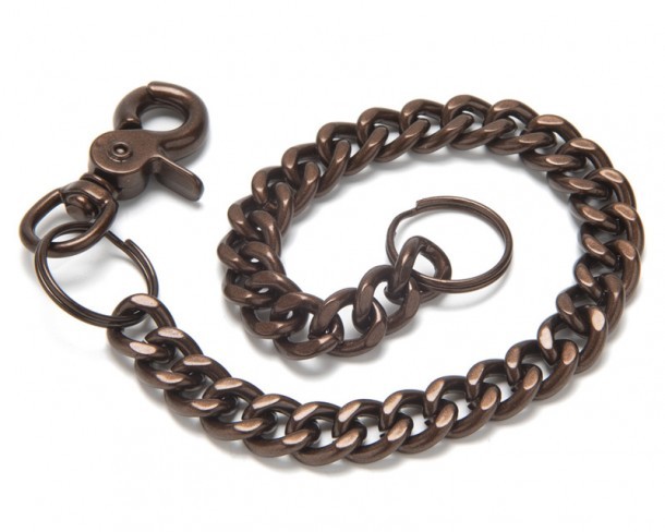 Antique copper tone basic biker wallet chain