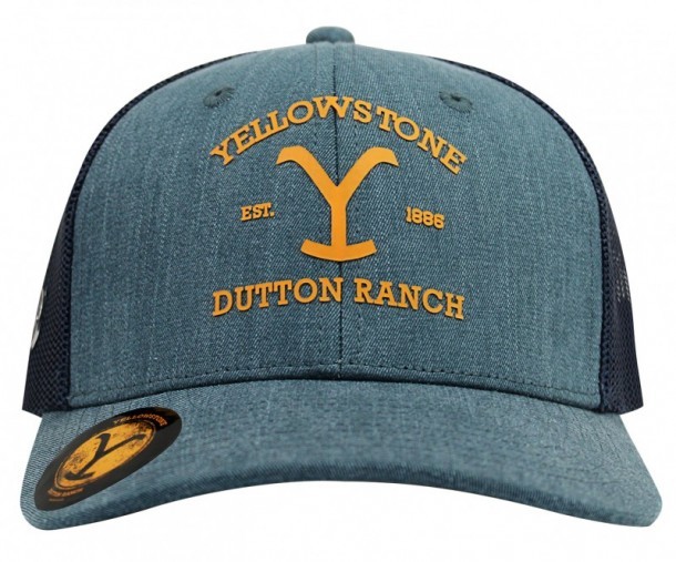 Yellow logo Yellowstone cap made of denim fabric for men and women with adjustable size