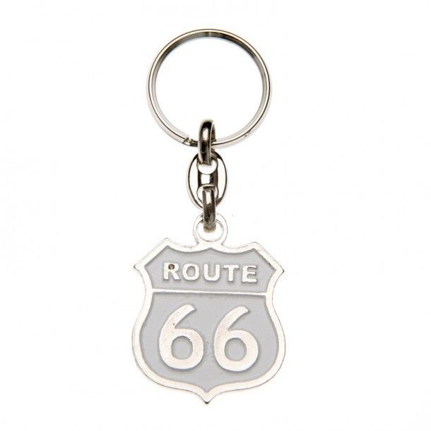 66-KrRoute66White | Route 66 white key ring