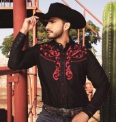 143CA01 Negro | Ranger's mens western fashion Mexican red 