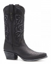 Alabama-2524 Negro | Botas vaqueras de media Mayura para chica con animal print - Corbeto's Boots