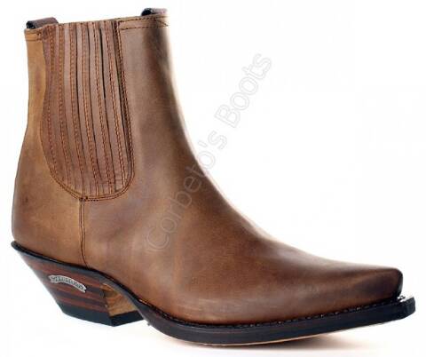 1692 Cuervo Sprinter Tang | Botín cowboy punta fina Sendra Boots cuero marrón para hombre